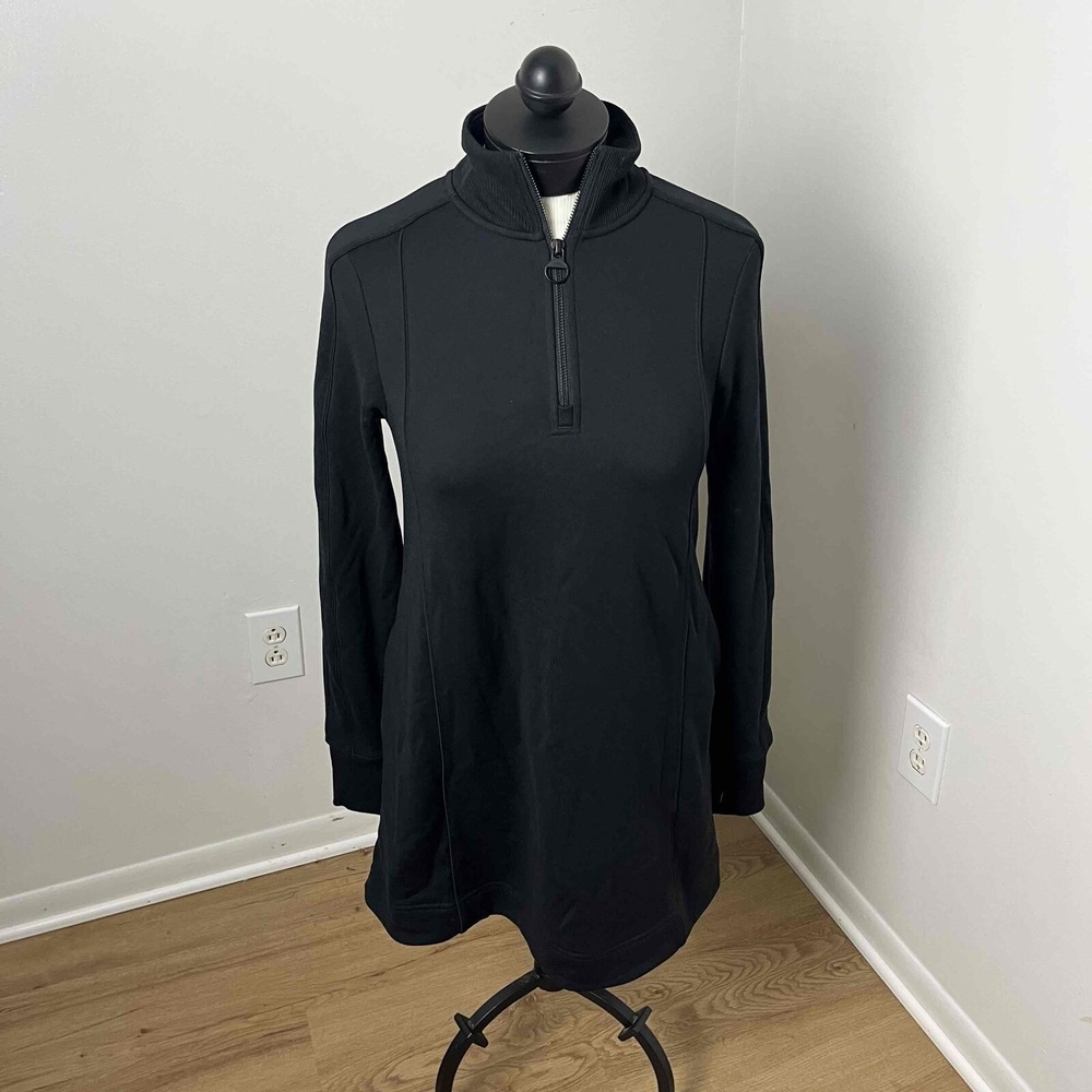Athleta‎ Black West Town Dress Sweatshirt Dress Travel Size XS Petite
